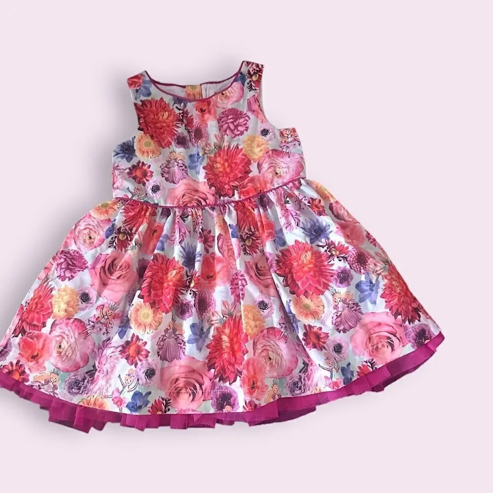 Florabelle Floral Dress with Back Zipper Toddler Kids Size 2T